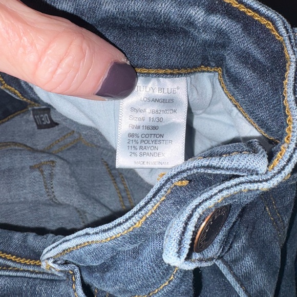 Judy Blue Dark Wash Straight Leg Jeans - Picture 9 of 10